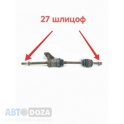 Полуось правая в сборе со ШРУСом для Nissan Prairie M11 с двигателем KAE24/2.4 (27 шл.)
