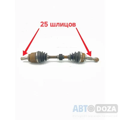 Полуось левая Nissan Sunny Primera Almera GA16 (25x25 шлицов) в сборе б/у