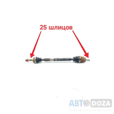 Полуось правая Nissan Sunny Primera Almera GA16 (25x25 шлицов) в сборе б/у